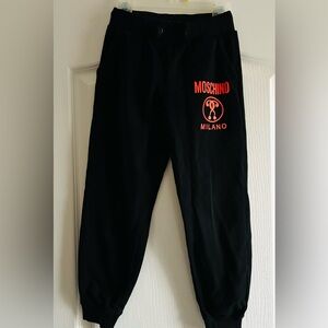 Moschino Kids Black and Red Logo Joggers